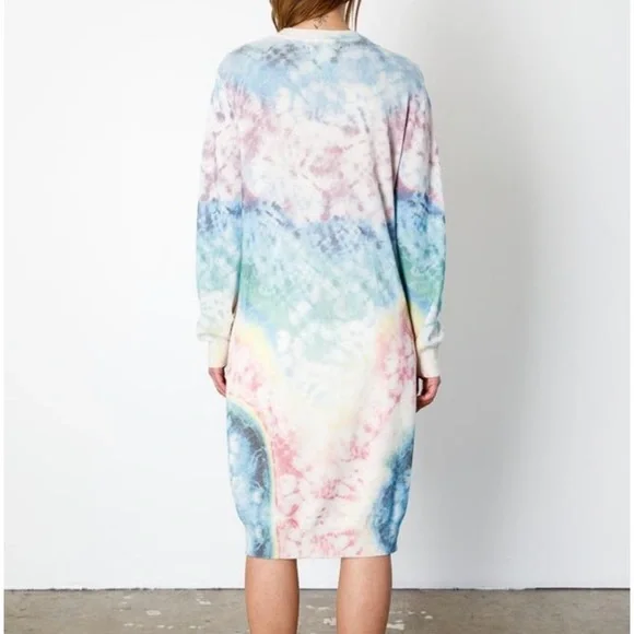 Le Superbe Eclipse Long Cardigan Tie Dye Cashmere Knit Duster
